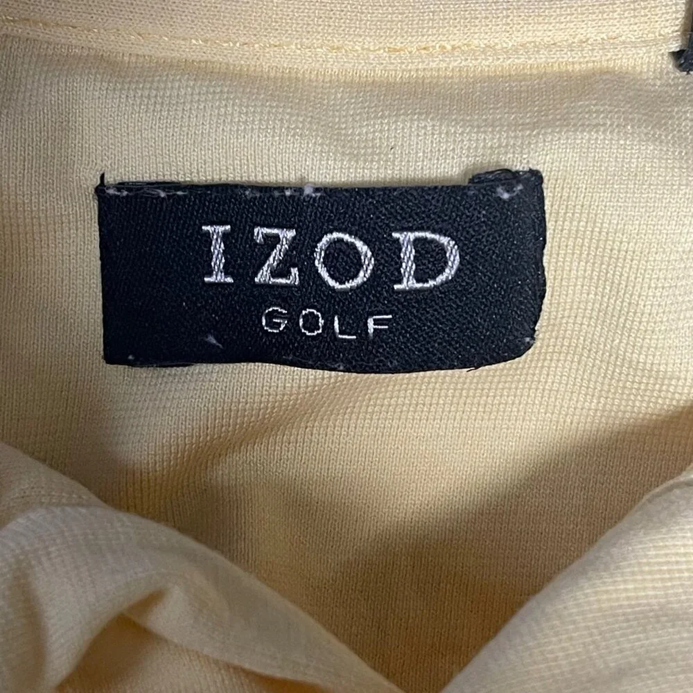 IZOD Polo Shirt Mens Medium Light Yellow Short Sleeve - Picture 5 of 6